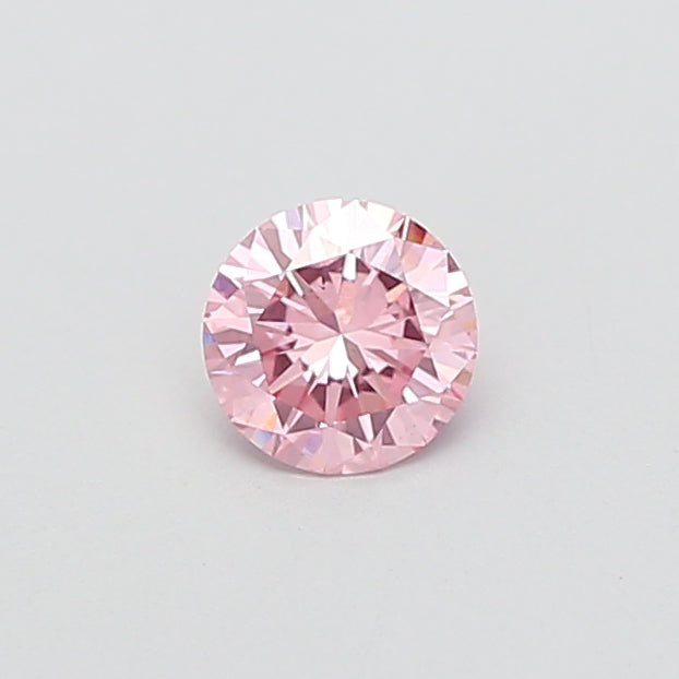0.46 carat fancy vivid pink round lab grown diamond VS1 clarity