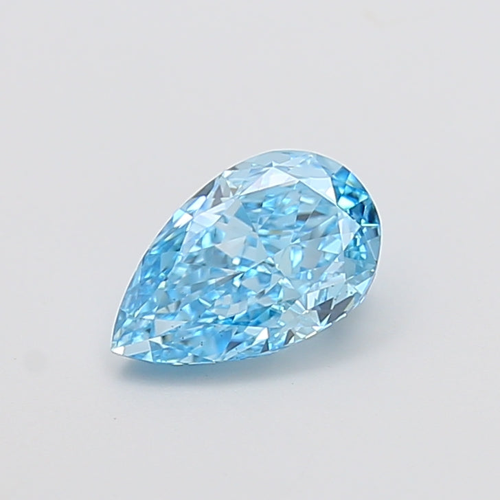 1.51 carat fancy vivid blue pear lab grown diamond VS2 clarity