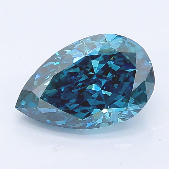 1.05 carat fancy vivid blue pear lab grown diamond VS1 clarity