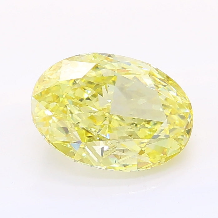 1.56 carat fancy intense yellow oval lab grown diamond VS2 clarity