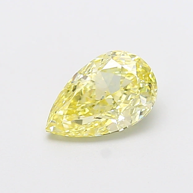1.06 carat fancy yellow pear lab grown diamond VVS2 clarity