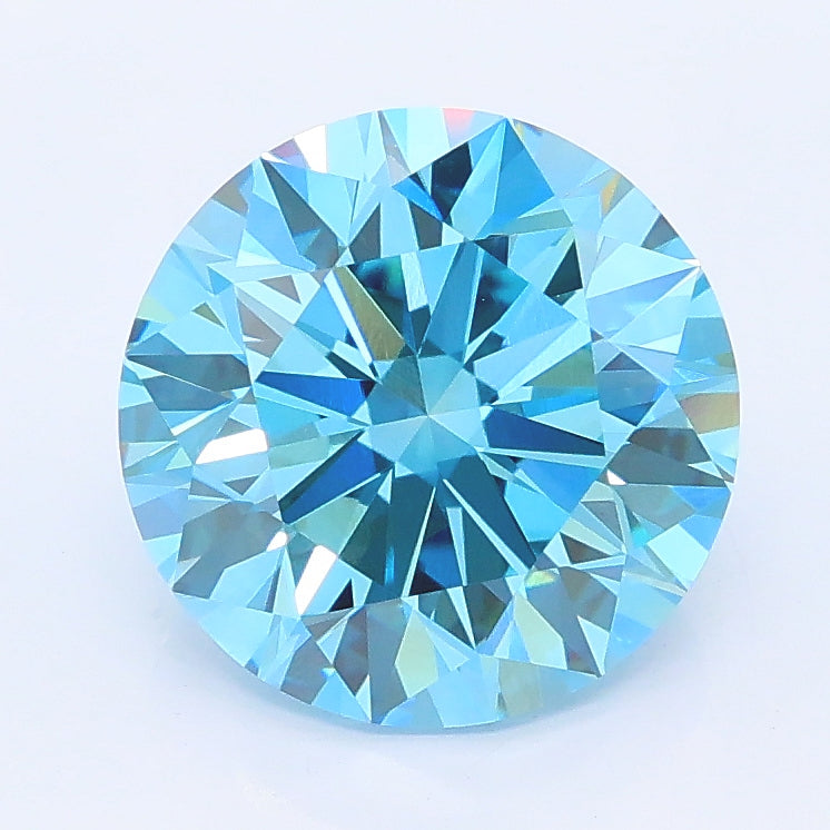 2.87 carat fancy vivid blue round lab grown diamond VVS2 clarity