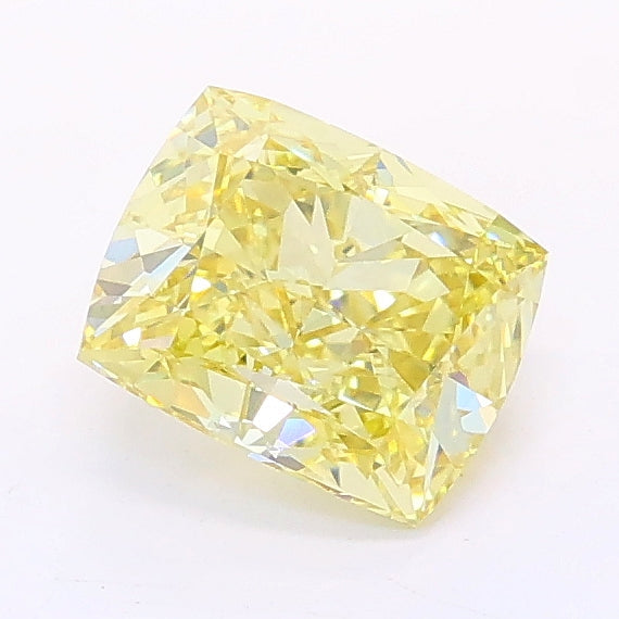 1.05 carat fancy light yellow cushion lab grown diamond VVS2 clarity