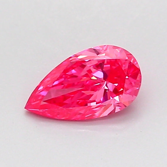 0.44 carat fancy vivid pink pear lab grown diamond VVS2 clarity