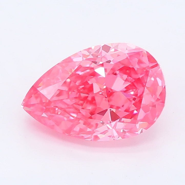 1.53 carat fancy vivid pink pear lab grown diamond VVS2 clarity