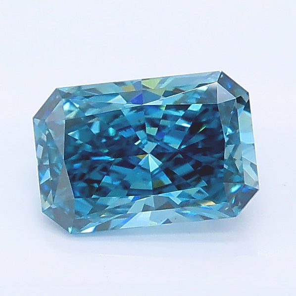 0.95 carat fancy deep blue radiant lab grown diamond VS2 clarity