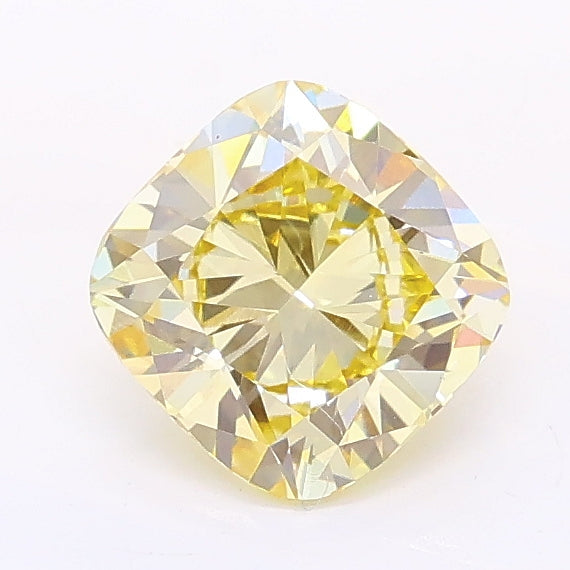 1.02 carat fancy light yellow cushion lab grown diamond VVS2 clarity