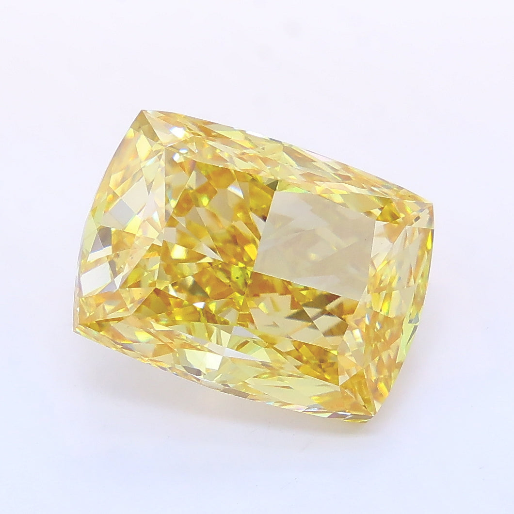 7.01 carat fancy brownish yellow cushion lab grown diamond VS1 clarity