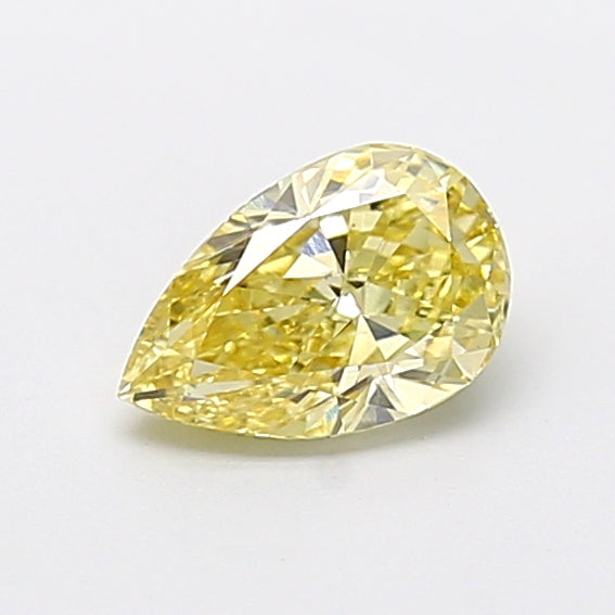 0.97 carat fancy intense yellow pear lab grown diamond VVS2 clarity