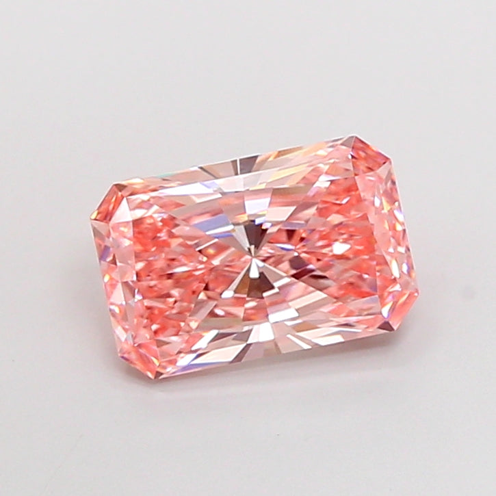 3.02 carat fancy intense pink radiant lab grown diamond VS1 clarity