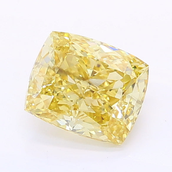 1.12 carat fancy intense yellow cushion lab grown diamond VS2 clarity