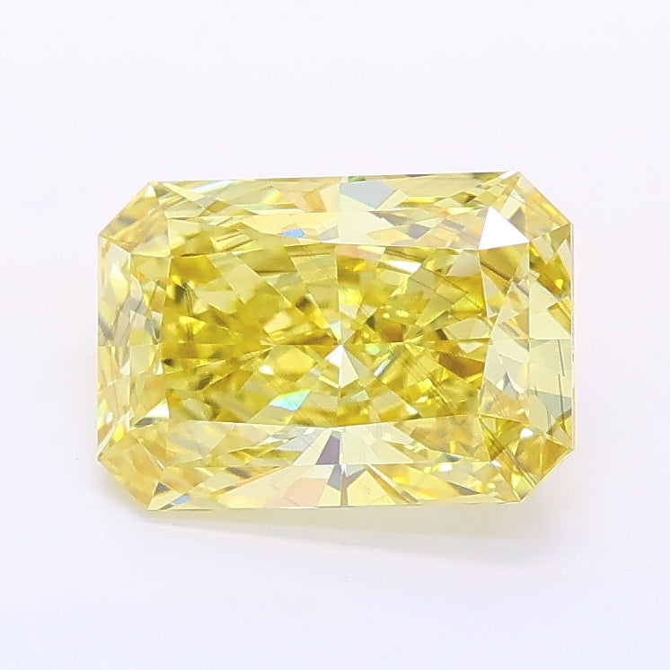 1.68 carat fancy intense yellow radiant lab grown diamond SI1 clarity