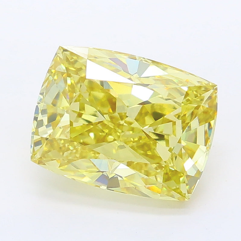 3.09 carat fancy intense yellow cushion lab grown diamond VS1 clarity