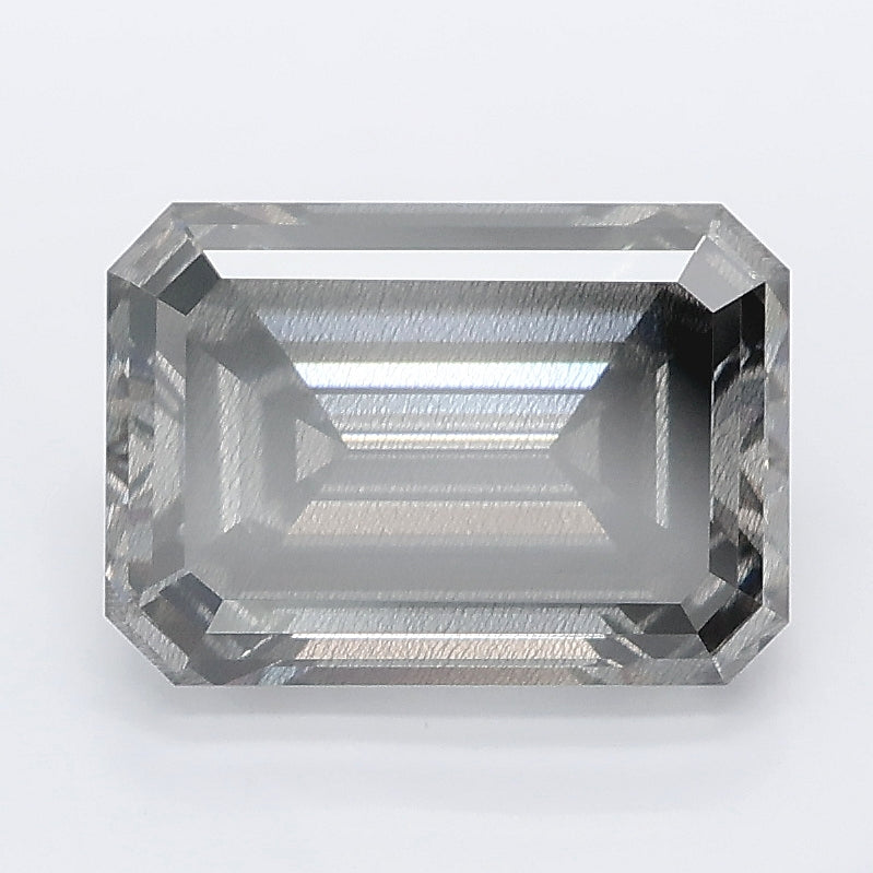 3.04 carat light gray emerald lab grown diamond I2 clarity