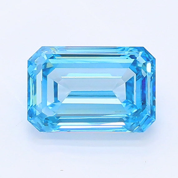 0.92 carat fancy vivid blue emerald lab grown diamond VVS2 clarity