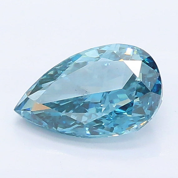 0.90 carat fancy vivid blue pear lab grown diamond VS2 clarity