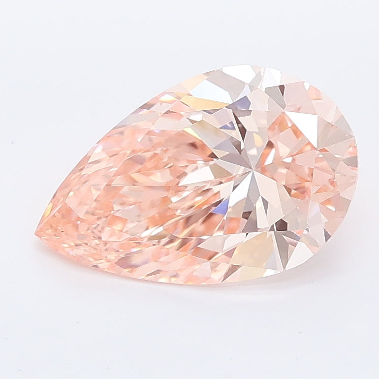 1.99 carat fancy vivid pink pear lab grown diamond VVS2 clarity