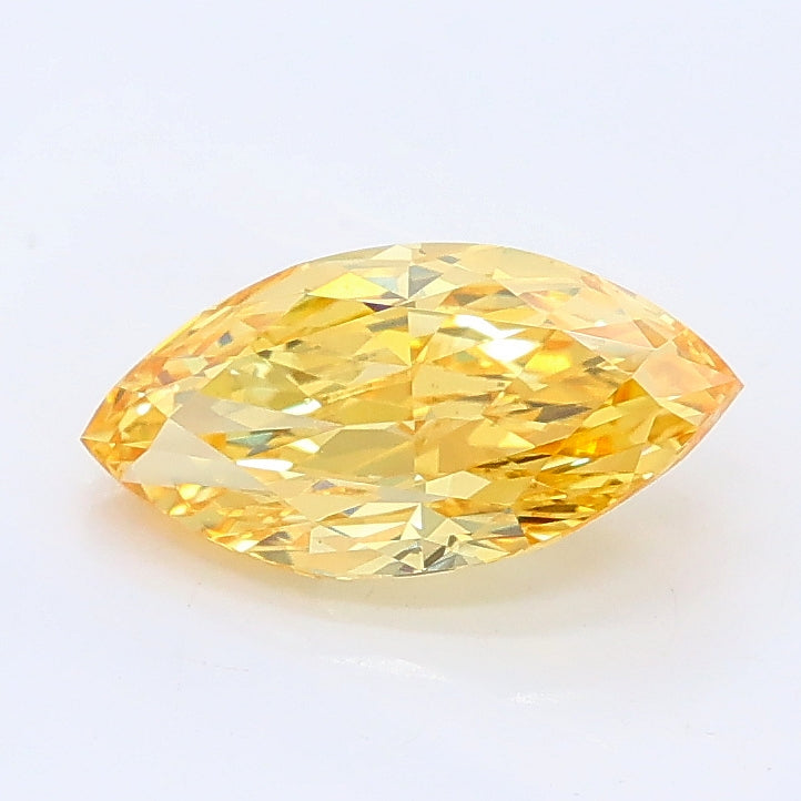 1.14 carat fancy intense yellow marquise lab grown diamond VS1 clarity