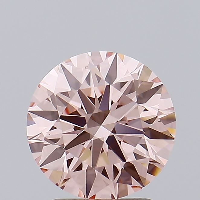 2.20 carat fancy vivid pink round lab grown diamond VS1 clarity