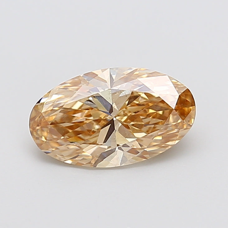 2.03 carat light brown oval lab grown diamond VS2 clarity