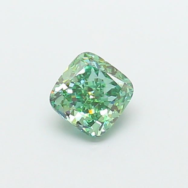 1.01 carat fancy vivid green cushion lab grown diamond VS1 clarity