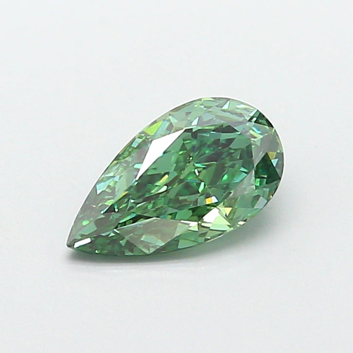 1.02 carat fancy vivid green pear lab grown diamond VS1 clarity