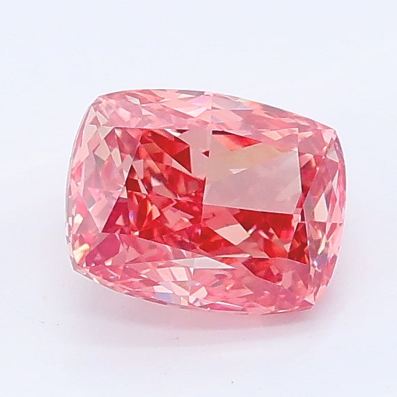 1.08 carat fancy vivid brownish pink cushion lab grown diamond VVS2 clarity