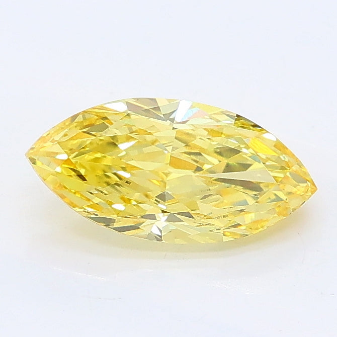 1.02 carat fancy vivid yellow marquise lab grown diamond VS1 clarity