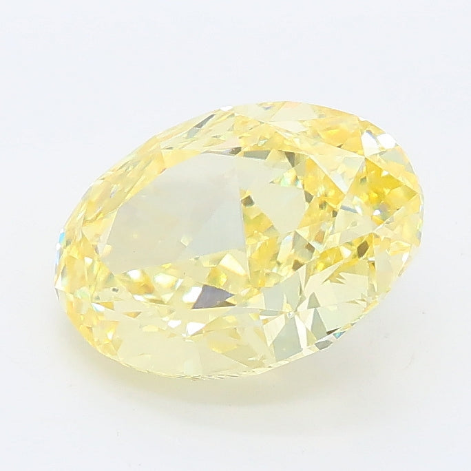 2.12 carat fancy intense yellow oval lab grown diamond VS1 clarity