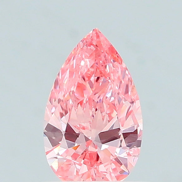 0.47 carat fancy vivid pink pear lab grown diamond SI2 clarity