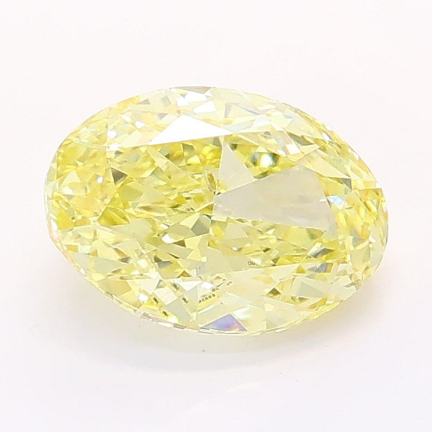 1.40 carat fancy yellow oval lab grown diamond VVS2 clarity