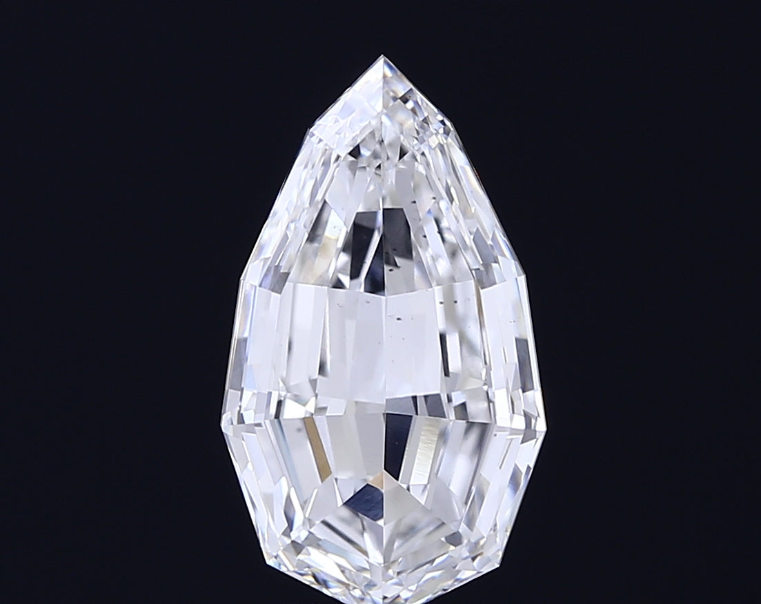 4.04 carat pear lab grown diamond F color VS2 clarity