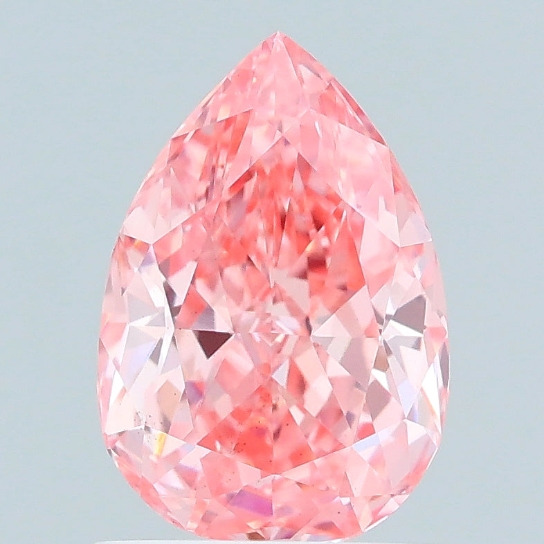 1.12 carat fancy vivid pink pear lab grown diamond VS2 clarity