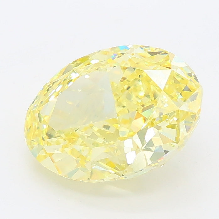 2.71 carat fancy intense yellow oval lab grown diamond VS1 clarity