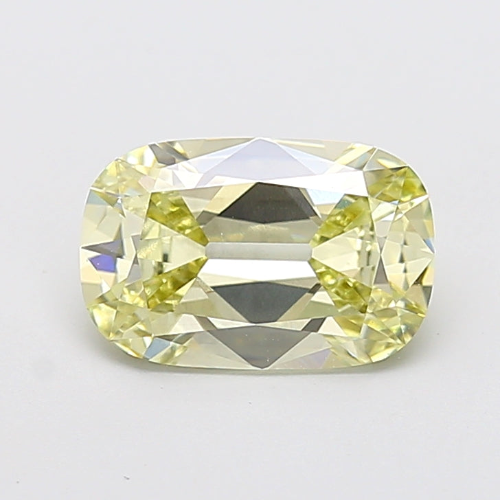 5.52 carat fancy green old mine cushion lab grown diamond VVS2 clarity