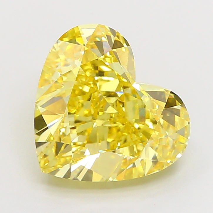 5.08 carat fancy intense yellow heart lab grown diamond VS1 clarity