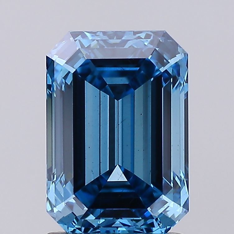 1.53 carat fancy vivid blue emerald lab grown diamond VS2 clarity