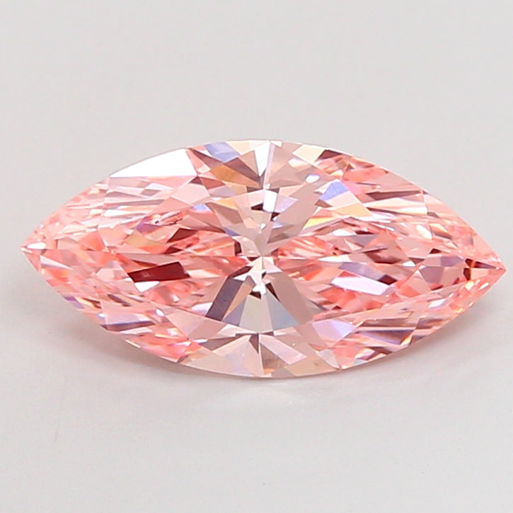 3.04 carat fancy vivid pink marquise lab grown diamond VS1 clarity
