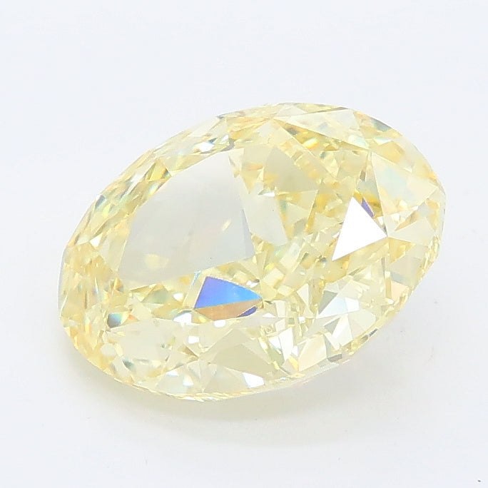 2.11 carat fancy yellow oval lab grown diamond VVS2 clarity