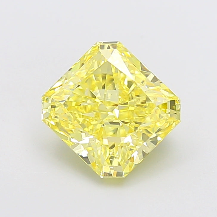 3.01 carat fancy intense yellow radiant lab grown diamond VS2 clarity