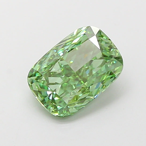 1.50 carat fancy vivid green cushion lab grown diamond VS1 clarity