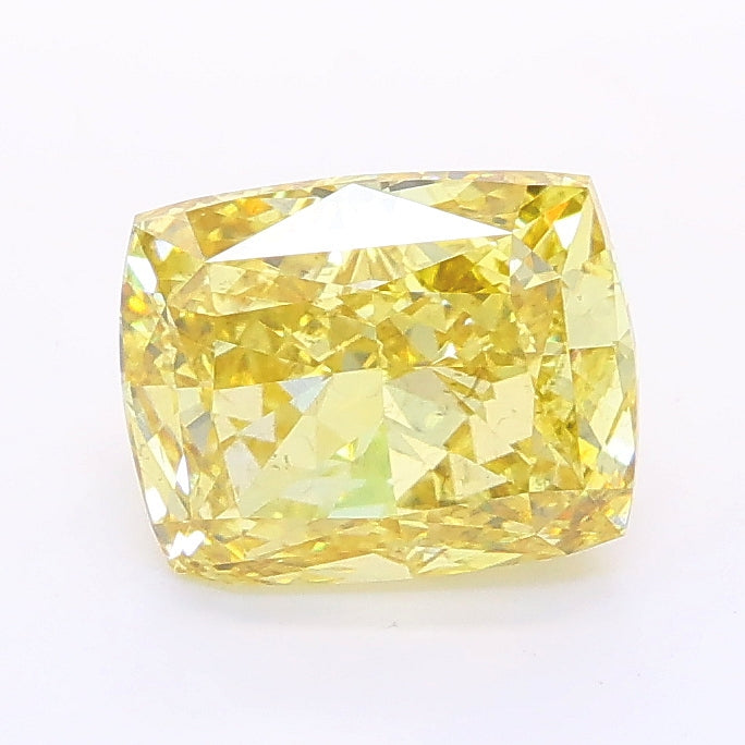 1.90 carat fancy intense yellow cushion lab grown diamond SI1 clarity