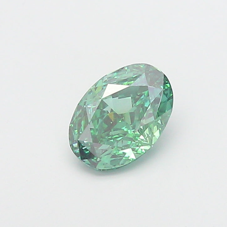2.01 carat fancy vivid green oval lab grown diamond VVS2 clarity