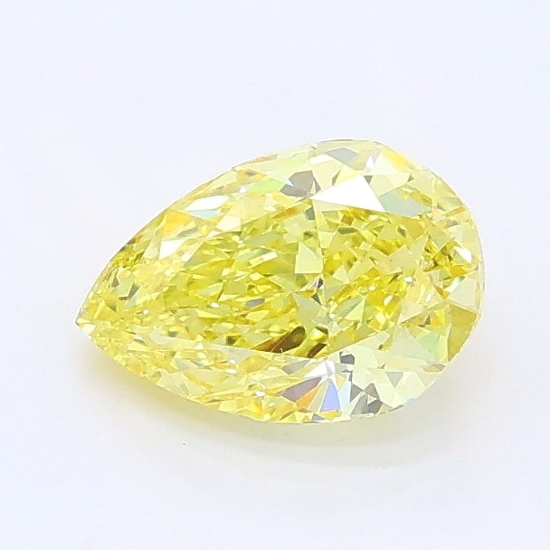 1.05 carat fancy intense yellow pear lab grown diamond VS2 clarity