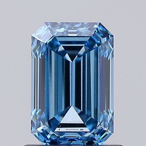 1.06 carat fancy vivid blue emerald lab grown diamond VVS2 clarity