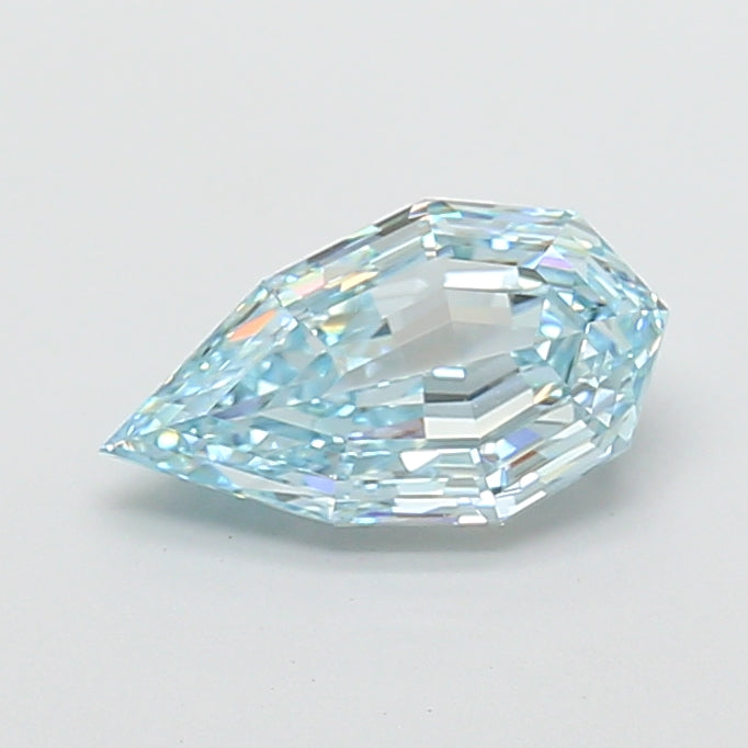 2.05 carat fancy intense greenish blue pear lab grown diamond VVS1 clarity