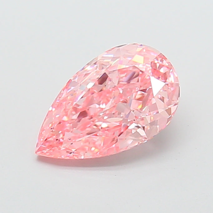 2.50 carat fancy vivid pink pear lab grown diamond VS2 clarity