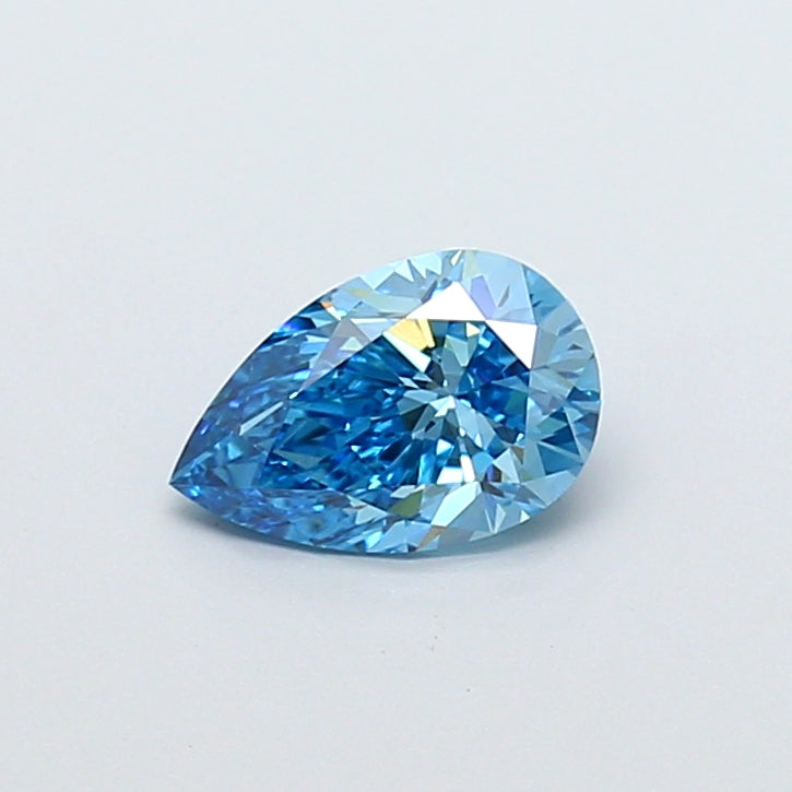 1.03 carat fancy vivid blue pear lab grown diamond VVS2 clarity