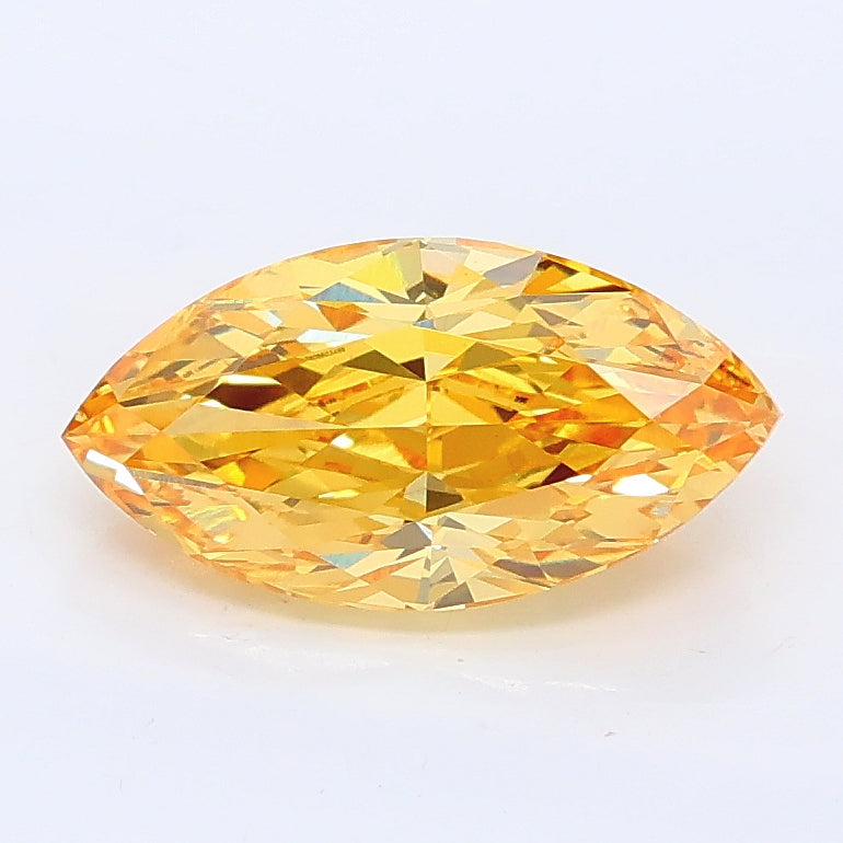 1.59 carat fancy intense yellow marquise lab grown diamond VS1 clarity