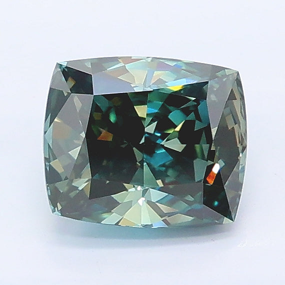 1.18 carat fancy deep green cushion lab grown diamond VS1 clarity